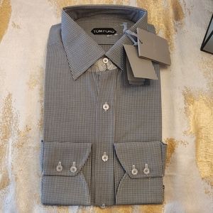 Tom Ford Dress Shirt 16.5 Size 42 Houndstooth Pattern